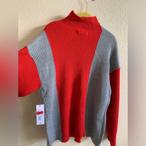 Liz Claiborne Red and Grey Striped Sweater NWT🌴 - Picture 3 of 7